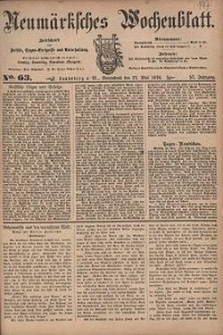 Neum&auml;rksches Wochenblatt : Zeitschrift f&uuml;r Politik, Tages-Ereignisse und Unterhaltung, 1876, Jg. 57, Nr. 63