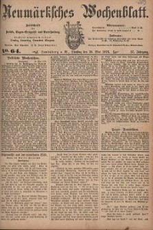 Neum&auml;rksches Wochenblatt : Zeitschrift f&uuml;r Politik, Tages-Ereignisse und Unterhaltung, 1876, Jg. 57, Nr. 64