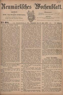 Neum&auml;rksches Wochenblatt : Zeitschrift f&uuml;r Politik, Tages-Ereignisse und Unterhaltung, 1876, Jg. 57, Nr. 68