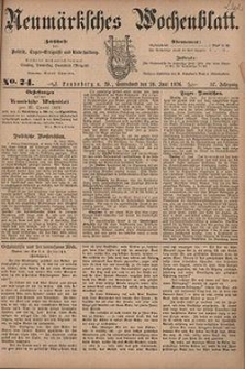 Neum&auml;rksches Wochenblatt : Zeitschrift f&uuml;r Politik, Tages-Ereignisse und Unterhaltung, 1876, Jg. 57, Nr. 74
