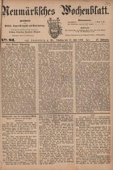 Neum&auml;rksches Wochenblatt : Zeitschrift f&uuml;r Politik, Tages-Ereignisse und Unterhaltung, 1876, Jg. 57, Nr. 81