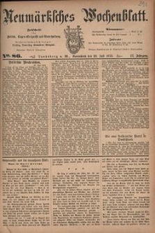 Neum&auml;rksches Wochenblatt : Zeitschrift f&uuml;r Politik, Tages-Ereignisse und Unterhaltung, 1876, Jg. 57, Nr. 86