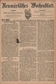 Neum&auml;rksches Wochenblatt : Zeitschrift f&uuml;r Politik, Tages-Ereignisse und Unterhaltung, 1876, Jg. 57, Nr. 101