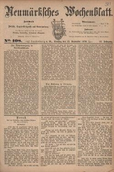 Neum&auml;rksches Wochenblatt : Zeitschrift f&uuml;r Politik, Tages-Ereignisse und Unterhaltung, 1876, Jg. 57, Nr. 108