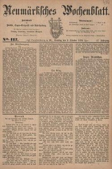 Neum&auml;rksches Wochenblatt : Zeitschrift f&uuml;r Politik, Tages-Ereignisse und Unterhaltung, 1876, Jg. 57, Nr. 117