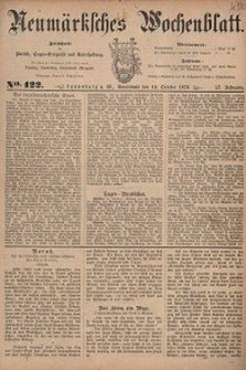Neum&auml;rksches Wochenblatt : Zeitschrift f&uuml;r Politik, Tages-Ereignisse und Unterhaltung, 1876, Jg. 57, Nr. 122