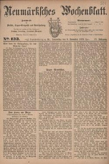 Neum&auml;rksches Wochenblatt : Zeitschrift f&uuml;r Politik, Tages-Ereignisse und Unterhaltung, 1876, Jg. 57, Nr. 133