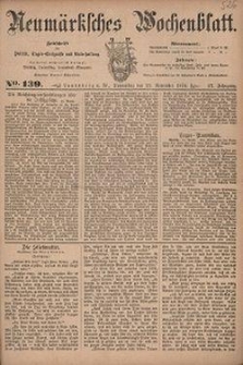 Neum&auml;rksches Wochenblatt : Zeitschrift f&uuml;r Politik, Tages-Ereignisse und Unterhaltung, 1876, Jg. 57, Nr. 139