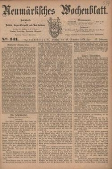Neum&auml;rksches Wochenblatt : Zeitschrift f&uuml;r Politik, Tages-Ereignisse und Unterhaltung, 1876, Jg. 57, Nr. 141