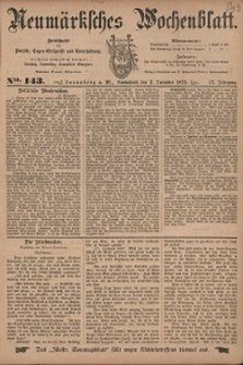 Neum&auml;rksches Wochenblatt : Zeitschrift f&uuml;r Politik, Tages-Ereignisse und Unterhaltung, 1876, Jg. 57, Nr. 143