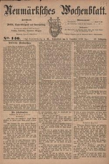 Neum&auml;rksches Wochenblatt : Zeitschrift f&uuml;r Politik, Tages-Ereignisse und Unterhaltung, 1876, Jg. 57, Nr. 146