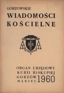 Gorzowskie Wiadomości Kościelne 1960, R.4, nr 3