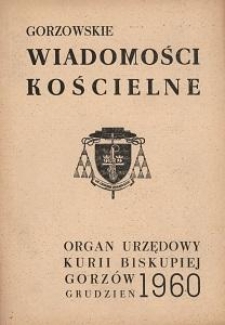 Gorzowskie Wiadomości Kościelne 1960, R.4, nr 12