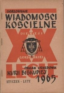 Gorzowskie Wiadomości Kościelne, 1965, R.9, nr 1-2