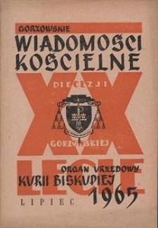 Gorzowskie Wiadomości Kościelne, 1965, R.9, nr 7