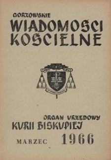 Gorzowskie Wiadomości Kościelne, 1966, R.10, nr 3