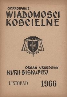 Gorzowskie Wiadomości Kościelne, 1966, R.10, nr 11