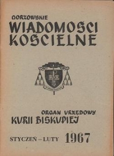 Gorzowskie Wiadomości Kościelne, 1967, R.11, nr 1-2