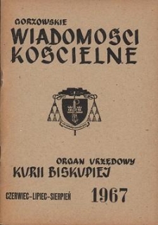 Gorzowskie Wiadomości Kościelne, 1966, R.11, nr 6-8