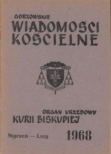 Gorzowskie Wiadomości Kościelne, 1968, R.12, nr 1-2