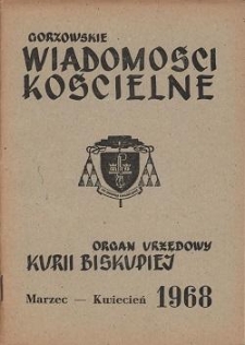 Gorzowskie Wiadomości Kościelne, 1968, nr 3-4
