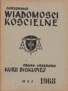 Gorzowskie Wiadomości Kościelne, 1968, R.12, nr 5
