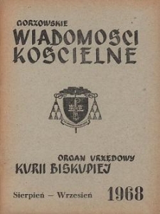 Gorzowskie Wiadomości Kościelne, 1968, R.12, nr 8-9