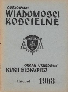 Gorzowskie Wiadomości Kościelne, 1968, R.12, nr 11
