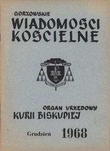 Gorzowskie Wiadomości Kościelne, 1968, R.13, nr 12