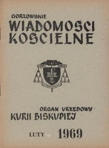 Gorzowskie Wiadomości Kościelne, 1969, R.13, nr 2