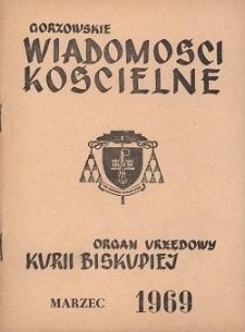 Gorzowskie Wiadomości Kościelne, 1969, R.13, nr 3