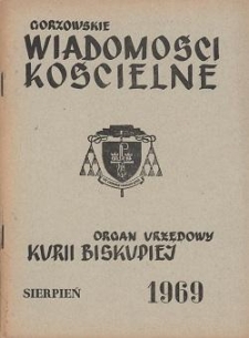 Gorzowskie Wiadomości Kościelne, 1969, R.13, nr 8