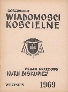 Gorzowskie Wiadomości Kościelne, 1969, R.13, nr 9