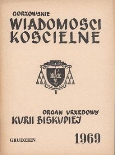 Gorzowskie Wiadomości Kościelne, 1969, R.13, nr 12