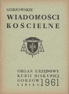 Gorzowskie Wiadomości Kościelne, 1961, R.5, nr 5