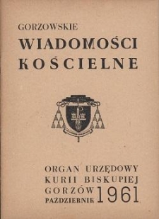 Gorzowskie Wiadomości Kościelne, 1961, R.5, nr 8