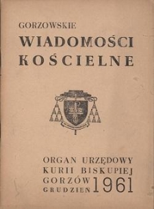 Gorzowskie Wiadomości Kościelne, 1961, R.5, nr 10