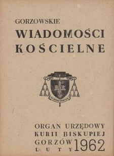 Gorzowskie Wiadomości Kościelne, 1962, R.6, nr 2