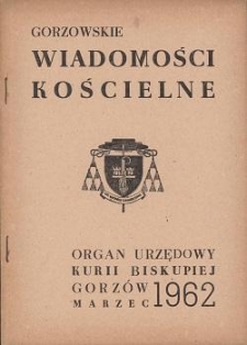 Gorzowskie Wiadomości Kościelne, 1962, R.6, nr 3