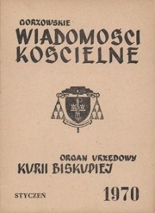 Gorzowskie Wiadomości Kościelne, 1970, R.13 [i.e.14], nr 1