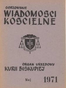 Gorzowskie Wiadomości Kościelne, 1971, R.14, nr 1-2