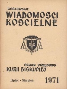 Gorzowskie Wiadomości Kościelne, 1971, R.14, nr 7-8