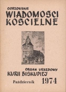 Gorzowskie Wiadomości Kościelne, 1974, R.16, nr 10