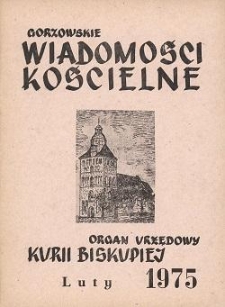 Gorzowskie Wiadomości Kościelne, 1975, R.17, nr 2