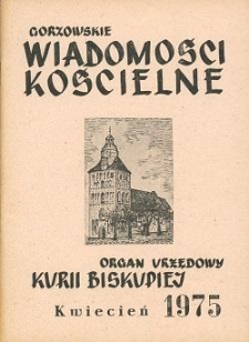 Gorzowskie Wiadomości Kościelne, 1975, R.17, nr 4