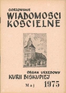 Gorzowskie Wiadomości Kościelne, 1975, R.17, nr 5