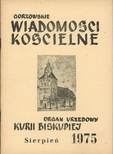 Gorzowskie Wiadomości Kościelne, 1975, R.17, nr 8