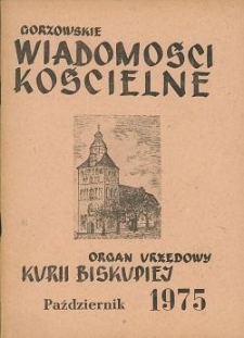 Gorzowskie Wiadomości Kościelne, 1975, R.17, nr 10