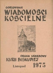 Gorzowskie Wiadomości Kościelne, 1975, R.17, nr 11